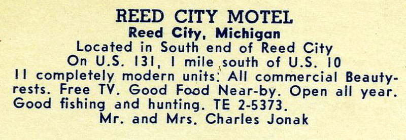 Reed City Motel - Vintage Postcard (newer photo)